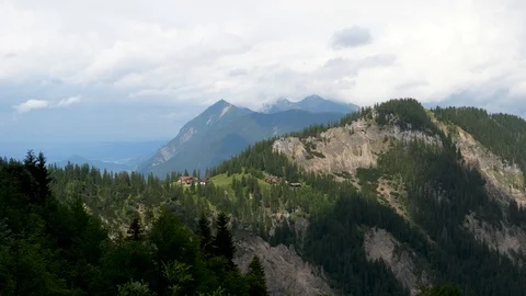 Forested mountains in the Alps in summer Stock-Footage 121005631