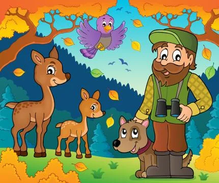 Forester theme image Stock Illustration