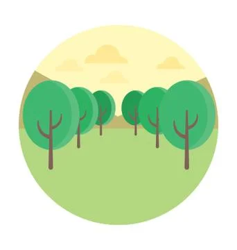 Forestland Vector Icon Stock Illustration