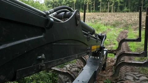 Forestry harvester hydraulics Stock Footage 213610963