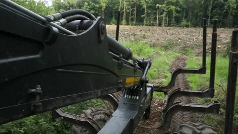 Forestry harvester hydraulics Stock Footage 213611843