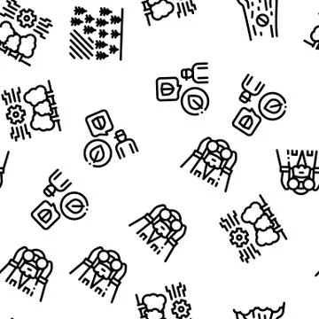Forestry Lumberjack Seamless Pattern Vector Stock Illustration