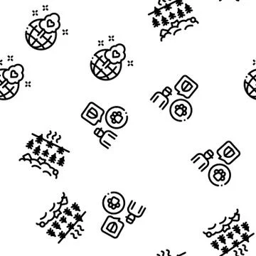 Forestry Lumberjack Seamless Pattern Vector 스톡 일러스트