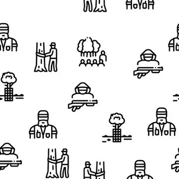 Forestry Lumberjack Seamless Pattern Vector 스톡 일러스트