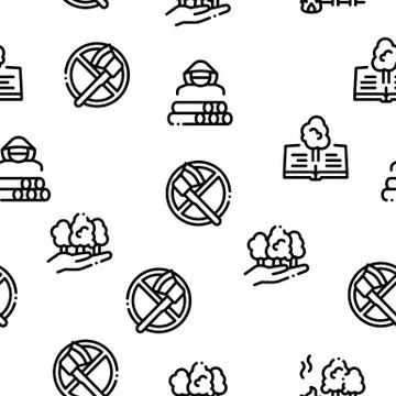 Forestry Lumberjack Seamless Pattern Vector Stock Illustration