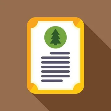 Forestry permit document with fir tree icon and text lines Stock Illustration