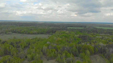 Forests and fields of Belarus aerial photography Stock Footage 107632872