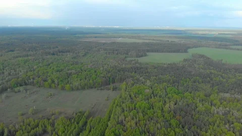 Forests and fields of Belarus aerial photography Stock Footage 107634264