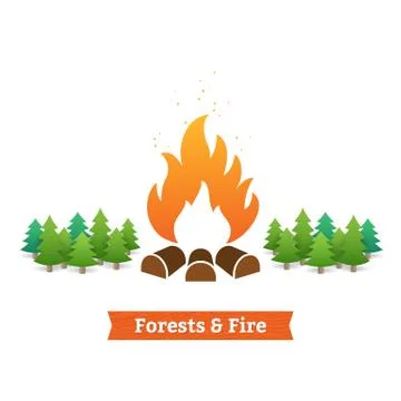Forests and fire Stock Illustration