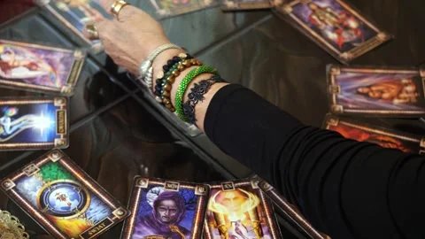 Foretell Future - Fortune Teller Explaining The Symbol And Meaning Of Stock Footage 255292164