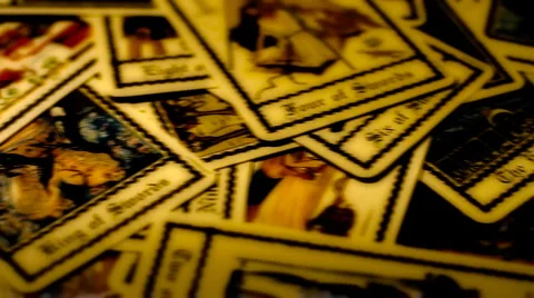 Foreteller Tarot Cards 03 Vídeo Stock 1038701
