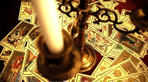 Foreteller Tarot Cards 14 Vídeo Stock 1038962