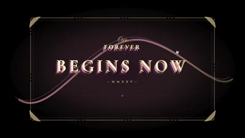Forever begins now with elegant typography design for visual use Stock Footage 344584668