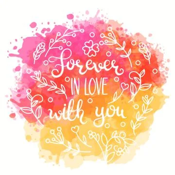 Forever in love with you text Illustrazione stock