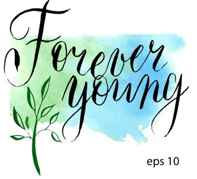 Forever young in vector. Calligraphy postcard or poster graphic design lettering Stock Illustration