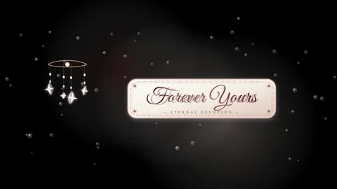 Forever yours sign with eternal devotion text on black background Stock Footage 344416019