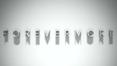 Forevermore 3D title animation with shadows on a white background Stock Footage 297588788