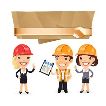 Forewoman with Speech Bubble Stock Illustration