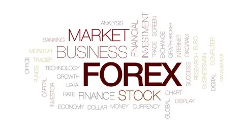 Forex animated word cloud, text design animation. Kinetic typography. Stock Footage 75067764