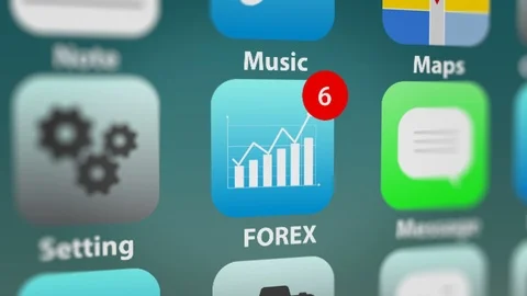 Forex App Icon with Notifications on Smart Phone Screen Stock Footage 124492687