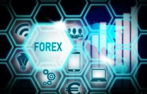 Forex ,background model concept Business Internet ,Innovation Computer Data Stock Illustration