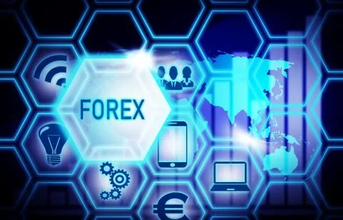 Forex ,background model concept Business Internet ,Innovation Computer Data Stock Illustration
