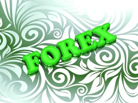 FOREX - bright color letters on nice green ornament background Stock Illustration