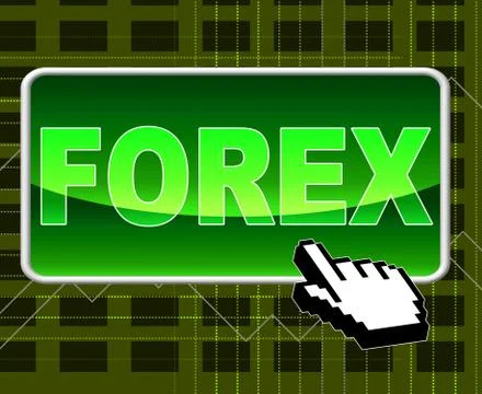 Forex button showing world wide web and foreign exchange Stockillustratie
