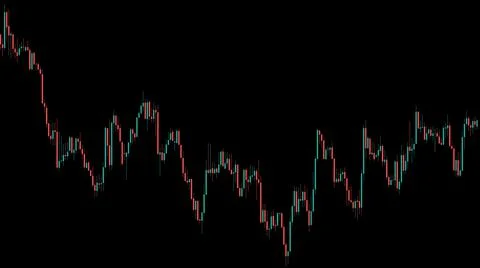 FOREX Chart with a Black Background - Chart 6. Stock Illustration