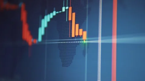 Forex chart Candels are Decreasing  Stock Footage 123472502