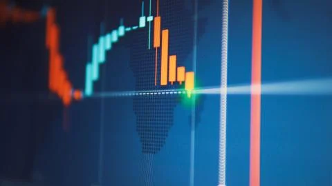Forex chart Candels are Decreasing  스톡 일러스트