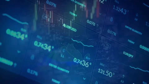 Forex Currency Trading Screen With Exchange Rates Stock Footage 337050641