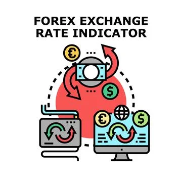 Forex exchange rate indicator for currency trading market Stock Illustration