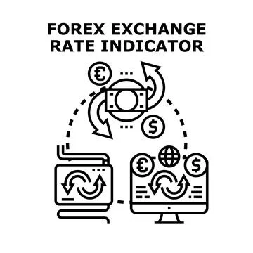 Forex exchange rate indicator for currency trading market Stock Illustration