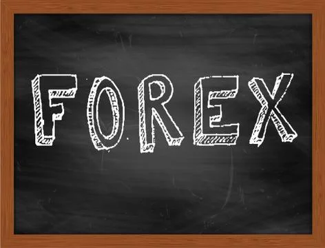 FOREX  hand writing text on black chalkboard Stock Illustration
