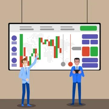 Forex or Crypto Trade Chart. Online Stock Analysis Stock Illustration