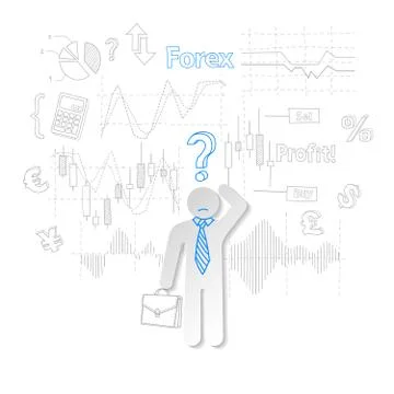 Forex trader and question symbol stock trading vector Stock Illustration