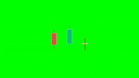 Forex trading candlestick chart motion on green screen Vídeo Stock 344371287
