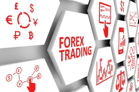 FOREX TRADING concept cell background 3d illustration Stock Illustration