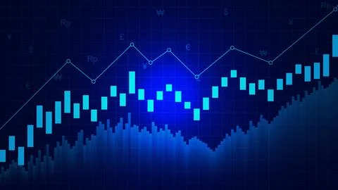 Forex trading graph or stock market for financial investment Stock Illustration