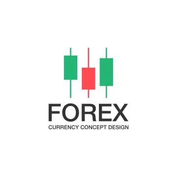 Forex trading icon. Candlestick chart with text. Vector EPS 10 Stock Illustration