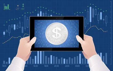 Forex Trading Via Mobile App - Dollar Currency Stock Illustration