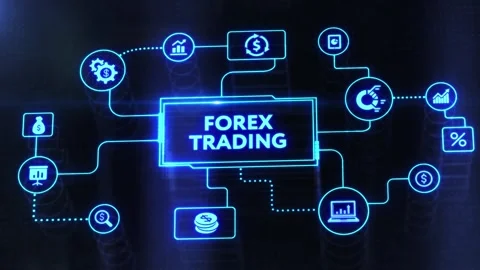 FOREX TRADING, new business concept.  Business, Technology, Internet and netw Stock Footage 198299540