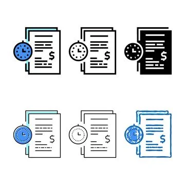 Forfeit for edition time late agreement color icon vector Stock Illustration