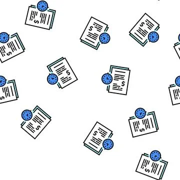 Forfeit for time late agreement vector seamless pattern イラスト素材
