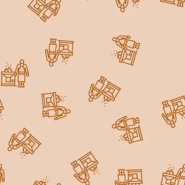 Forge blacksmith line seamless pattern Stock Illustration