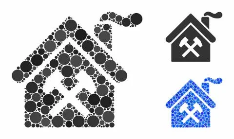 Forge building Composition Icon of Circles Ilustración de archivo