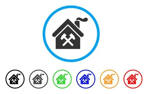 Forge Building Rounded Icon Ilustración de archivo