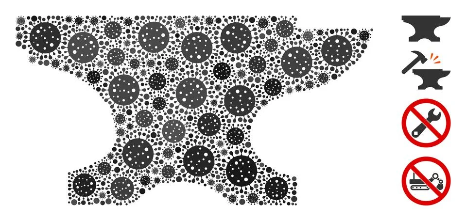 Forge Collage of CoronaVirus Elements Stockillustratie
