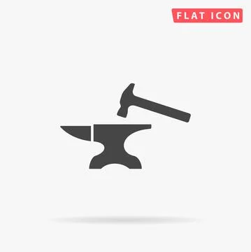Forge flat vector icon Stock Illustration